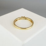 Geel gouden Christian ring met 0.02ct