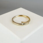 Gouden bicolor ring met 0.02ct.