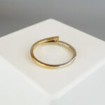Gouden bicolor ring met 0.02ct.