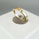 Geel gouden Christian ring met 0.02ct