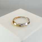 Wit en geel gouden ring met 0.03ct.