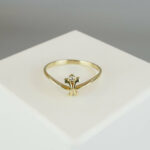Gouden fantasie ring met diamant