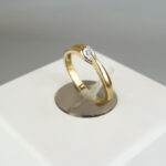 14 karaat wit en geel gouden ring
