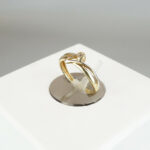 Geel en wit gouden ring met diamant