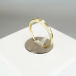 14 karaat gouden ring met klem diamant