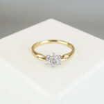 Bi color gouden ring met sterzetting