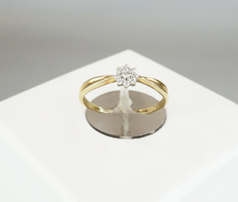 Gouden ring met ster zetting 0.06ct.
