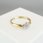 Bi color gouden ring met sterzetting