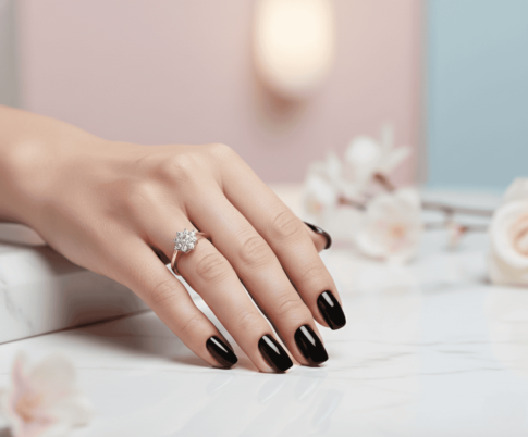 Gouden ring met ster zetting 0.24ct.