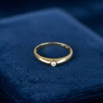 Gouden solitair ring met 0.04ct.
