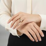 14 karaat gouden ring met 0.03ct.