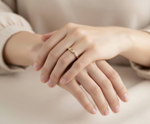 Gouden tros ring wit goud