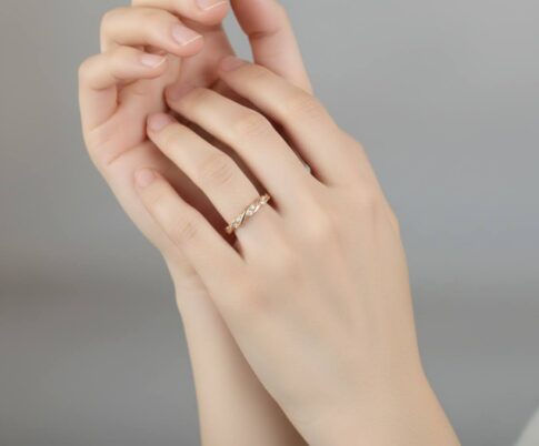 Gouden tros ring rosé goud