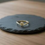 Gouden fantasie ring met diamant