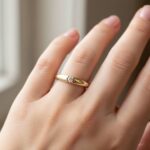 Gouden solitair ring met 0.04ct.