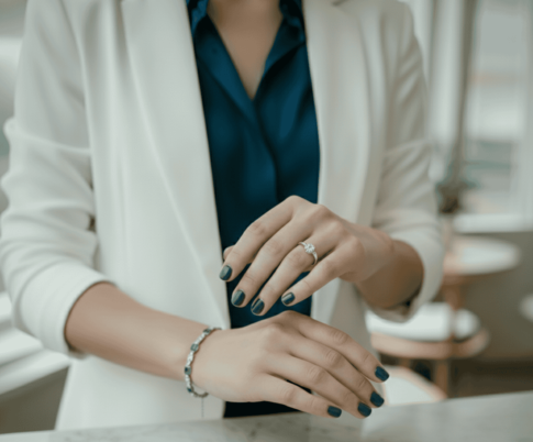 Wit gouden ring met spiegel chaton