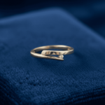 Gouden bicolor ring met 0.02ct.