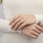 Gouden solitair ring met 0.04ct.