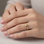 Gouden fantasie ring met diamant