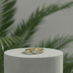 14 karaat wit en geel gouden ring