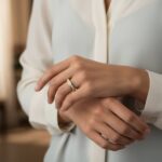 Gouden ring met rail zirkonia