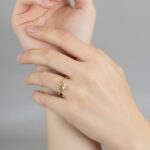 Gouden fantasie ring met diamant