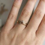 Geel en wit gouden ring met diamant