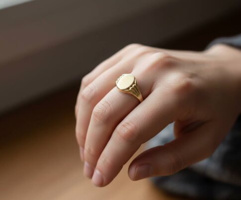 Goud zegelring kleine model