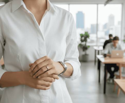 Gouden ring met hoge zetting 0.04ct.