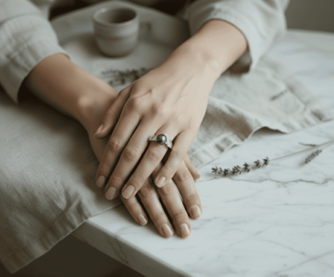 Wit gouden ring met akoya parel en diamanten