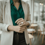 14 karaat gouden ring met parel & diamant