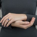 Gouden ring met synthetisch saffier