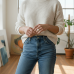 Wit gouden ring met parel en princess