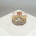 Gouden ring met parel en citrien
