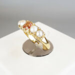 Gouden ring met parel en citrien