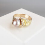 Gouden lapponia ring met parel