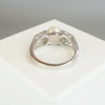 Gouden parel ring met 0.04ct.