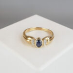 14 karaat fantasie saffier ring