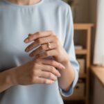 Gouden ring met dubbele parel