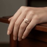 Fantasie parel ring met diamant