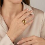 Gouden ring met marquise citrien