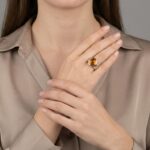 Gouden ring cabochon citrien