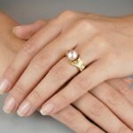 Gouden lapponia ring met parel