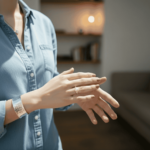 Wit gouden parel ring met 0.10ct. diamant