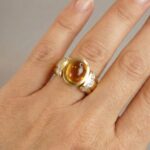 Gouden ring cabochon citrien