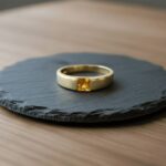 Gouden ring met caré citrien