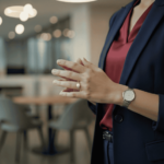 Wit gouden cremé parel ring