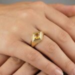 Gouden ring met marquise citrien