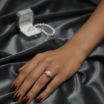 Wit gouden cremé parel ring