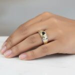 Bicolor gouden ring saffier en 0.06ct.